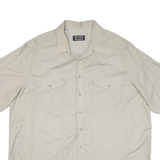 Mens Plain Shirt Beige 2XL