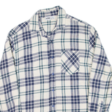 STWD Mens Flannel Shirt Blue Check Long Sleeve S