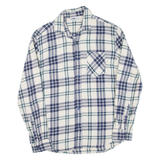 STWD Mens Flannel Shirt Blue Check Long Sleeve S