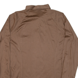 Mens Plain Shirt Brown Long Sleeve M