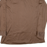 Mens Plain Shirt Brown Long Sleeve M