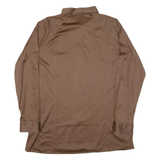 Mens Plain Shirt Brown Long Sleeve M