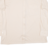 Zip Up Mens Plain Shirt Beige Long Sleeve XL