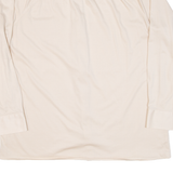Zip Up Mens Plain Shirt Beige Long Sleeve XL