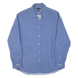 TOMMY HILFIGER Mens Shirt Blue Spotted Long Sleeve L