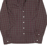 TOMMY HILFIGER Womens Shirt Brown Check Long Sleeve XS