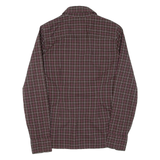 TOMMY HILFIGER Womens Shirt Brown Check Long Sleeve XS