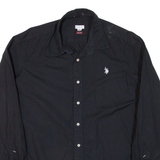 U.S. POLO ASSN Slim Fit Mens Plain Shirt Black Long Sleeve 2XL