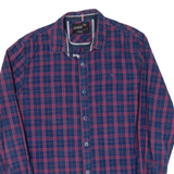 GUESS Slim Fit Mens Shirt Blue Check Long Sleeve L