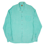 BOSS Mens Plain Shirt Blue Long Sleeve XL