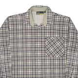 POLARLIFE Mens Flannel Shirt Beige Check Long Sleeve L