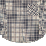 POLARLIFE Mens Flannel Shirt Beige Check Long Sleeve L