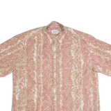 WESTEY Mens Hawaiian Shirt Pink Crazy Pattern L