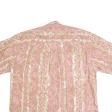 WESTEY Mens Hawaiian Shirt Pink Crazy Pattern L