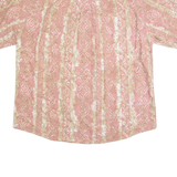 WESTEY Mens Hawaiian Shirt Pink Crazy Pattern L