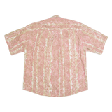 WESTEY Mens Hawaiian Shirt Pink Crazy Pattern L