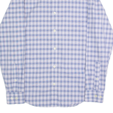 BANANA REPUBLIC Non-iron Slim Fit Mens Shirt Blue Check Long Sleeve S