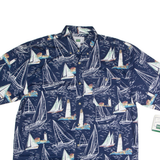 MICHAEL AUSTIN Mens Shirt Blue Crazy Pattern XL