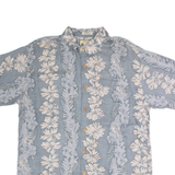 IMPRINTS Mens Hawaiian Shirt Blue Floral L