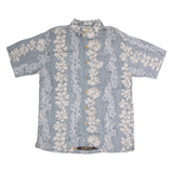 IMPRINTS Mens Hawaiian Shirt Blue Floral L