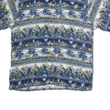 PIERRE CARDIN Mens Hawaiian Shirt Blue Floral XL