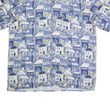 CLUB TANGO Mens Shirt Blue Silk Crazy Pattern L