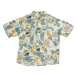 ROUNDTREE & YORKE Mens Hawaiian Shirt Beige Floral L