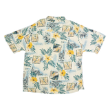 ROUNDTREE & YORKE Mens Hawaiian Shirt Beige Floral L