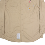 CARHARTT Rso I/C AEP Mens Plain Shirt Brown Long Sleeve 2XL