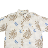 PURITAN Mens Hawaiian Shirt Beige Viscose Floral XL