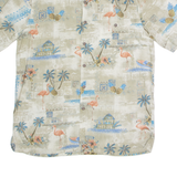 BATIK BAY Mens Hawaiian Shirt Grey Floral M
