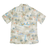 BATIK BAY Mens Hawaiian Shirt Grey Floral M
