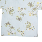 FADED GLORY Mens Hawaiian Shirt Blue Floral L