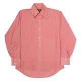 KINGS ROAD Mens Plain Shirt Red Long Sleeve M