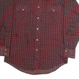 WRANGLER Mens Shirt Red 90s Check Long Sleeve S
