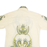 SIR JOHN Mens Shirt Beige Crazy Pattern M