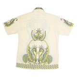 SIR JOHN Mens Shirt Beige Crazy Pattern M