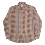 KENNINGTON Mens Shirt Brown Check Long Sleeve L
