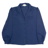 JASAHA Womens Plain Shirt Blue Long Sleeve S