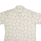 LORD CROMWELL Mens Shirt Beige Nylon Crazy Pattern XL