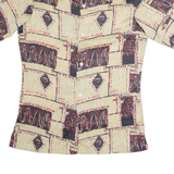 PLAYBOY Womens Shirt Brown Geometric S