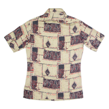 PLAYBOY Womens Shirt Brown Geometric S