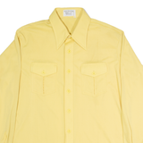 VANKIT SPLENDOR Mens Plain Shirt Yellow Long Sleeve XL