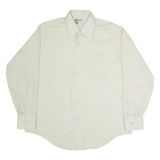 WARD Mens Plain Shirt Green Long Sleeve L