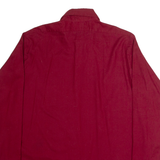 MCGREGOR Mens Plain Shirt Red Long Sleeve L