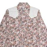 CARMAN Womens Shirt Pink Floral Long Sleeve S