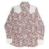 CARMAN Womens Shirt Pink Floral Long Sleeve S