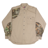 PRO GEAR Mens Plain Shirt Brown Long Sleeve L