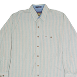 CHAPS RALPH LAUREN Mens Shirt Green Striped Long Sleeve XL