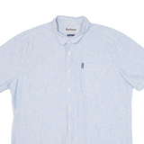 BARBOUR Mens Shirt Blue Striped M